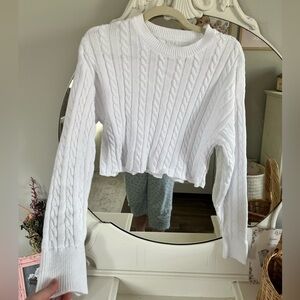 Aerie crop cable knit sweater